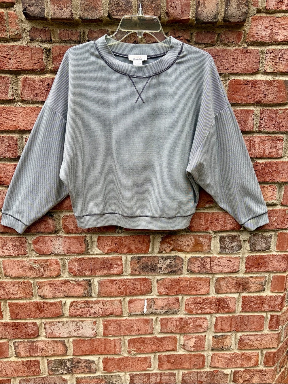 URBAN Romantics Black & White Knit Crewneck Sweatshirt